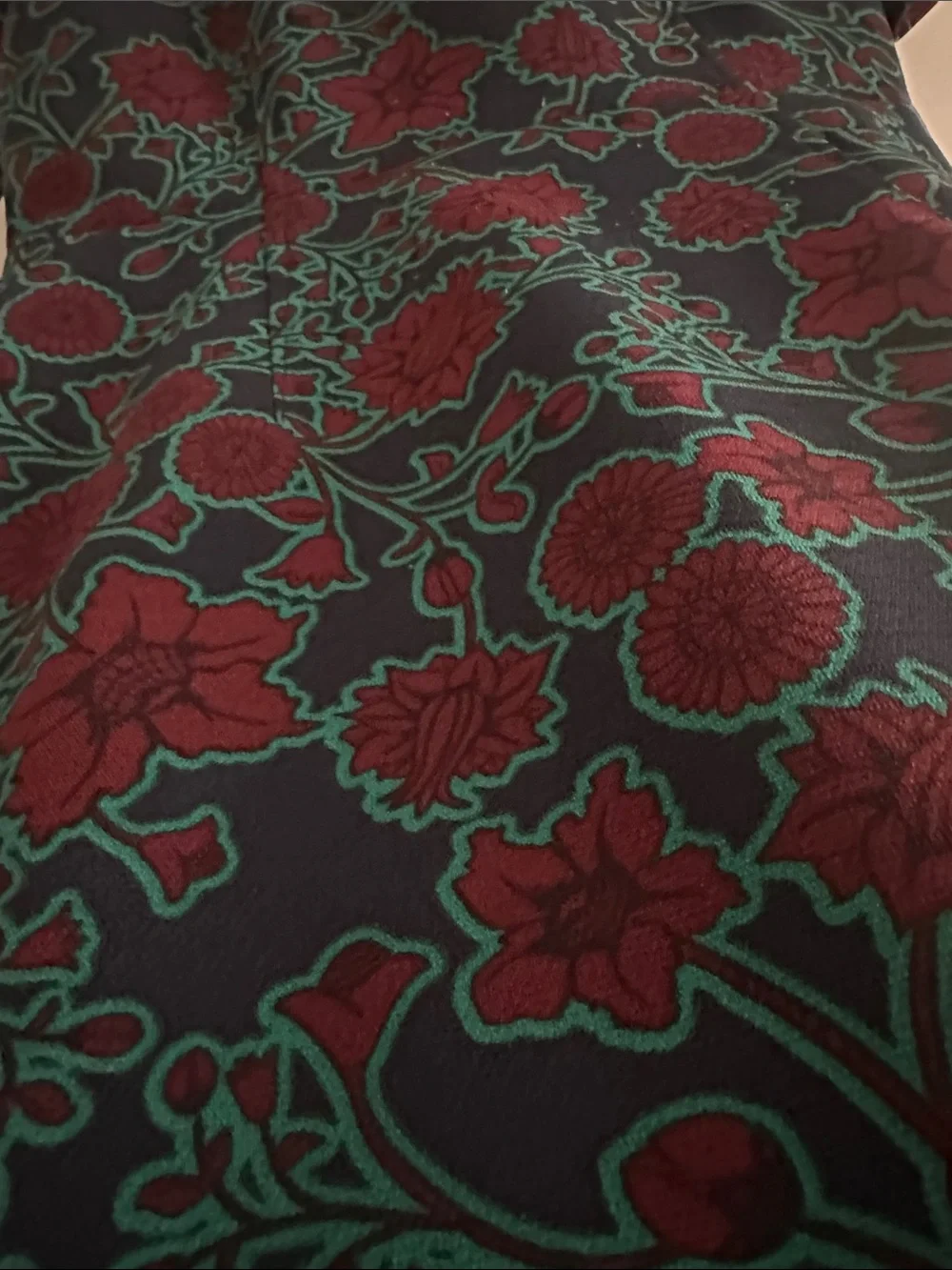 J. Crew Burgundy Floral Sheath Dress with Teal Accents